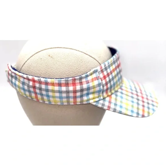 Hat Designer Golf Visor Guy Harvey Plaid Visor Colorful Plaid OSFA Strap Back - Picture 2 of 6